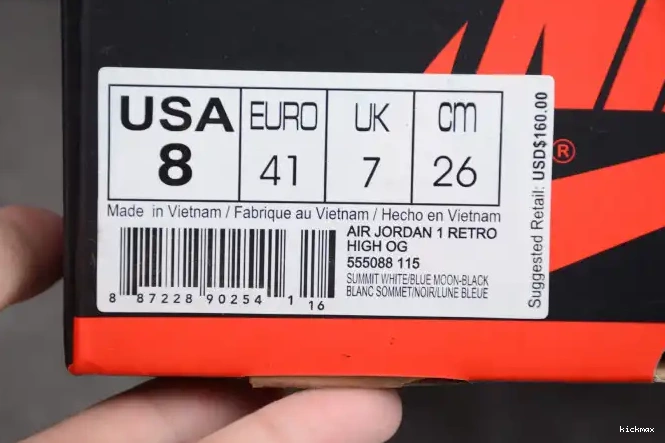 Cheap High Air Retro Blue Moon 1 555088-115 Jordan OG 0512